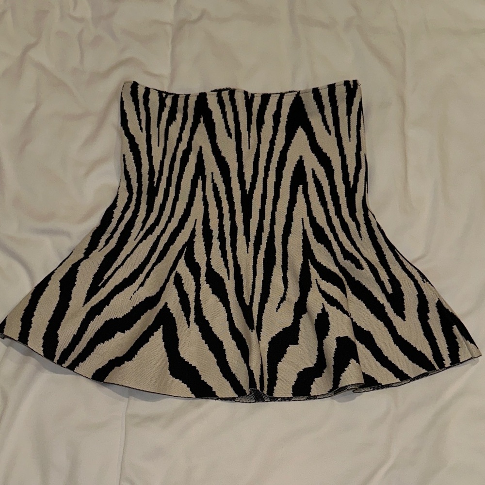Zebra Print Peplum Top